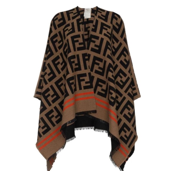 Fendi brand new poncho brown, orange and gold - Picture 1 of 3